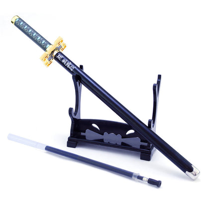 Demon Slayer Tanjiro Nezuko Zenitsu Inosuke Katana Pen, Anime Sword Shape Gel Pen With Display Stand, Refillable Writing Stationery Collectible Gift For Anime Fans