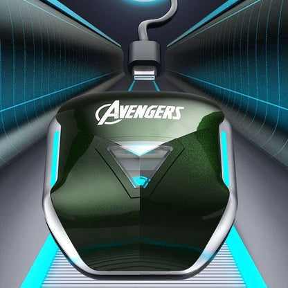 Marvel Avengers Iron Man Captain America Black Panther True Wireless Bluetooth 5.3 Earbuds HIFI Stereo Sound Touch Control In‑Ear Gaming Headphones with Charging Case for Sports Daily Use