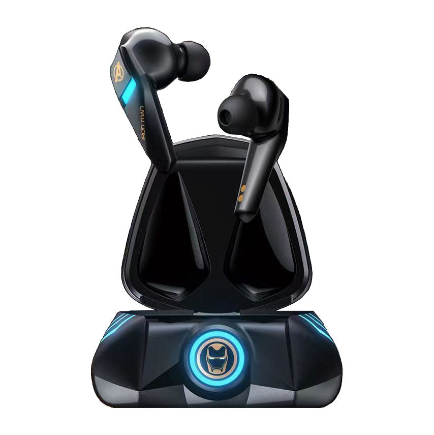 Marvel Spider-Man Iron Man Captain America Gaming Earbuds, Marvel TWS Wireless Headphones with LED Light