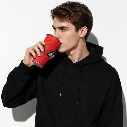 Marvel Spider‑Man Cold Activated Color Changing 304 Stainless Steel Cup, Glow In The Dark Eyes 700ml Large Capacity Metal Drinking Tumbler For Iced Coffee Cold Drinks, Superhero Fans Gift With Gift Box