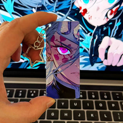 Demon Slayer, Rengoku, Giyuu, Mitsuri, Obanai, Shinobu, Muichiro Acrylic Keychain, Anime Character Eye Card Pendant, Star Chain Bag Ornament, Collectible Anime Accessories For Fans