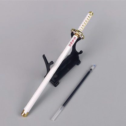 Demon Slayer Tanjiro Nezuko Zenitsu Inosuke Katana Pen, Anime Sword Shape Gel Pen With Display Stand, Refillable Writing Stationery Collectible Gift For Anime Fans
