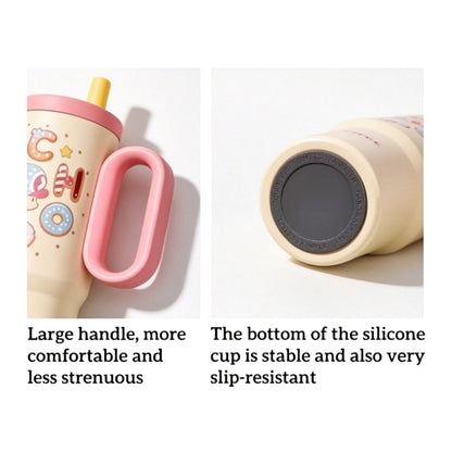One Piece Tony Tony Chopper 25.36oz Insulated Tumbler With Handle Straw, 304 Stainless Steel Leak Proof Travel Coffee Cup With Tea Strainer & Cute Pendant, 24H Cold Retention Water Bottle For Car Office