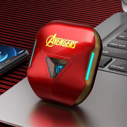Marvel Avengers Iron Man Captain America Black Panther True Wireless Bluetooth 5.3 Earbuds HIFI Stereo Sound Touch Control In‑Ear Gaming Headphones with Charging Case for Sports Daily Use