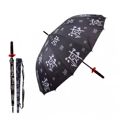 Demon Slayer Tanjiro Zenitsu Rengoku Shinobu Giyuu Anime Katana Umbrella, Samurai Sword Handle Long Rain Umbrella, Windproof Sun Protection Cosplay Umbrella For Fans