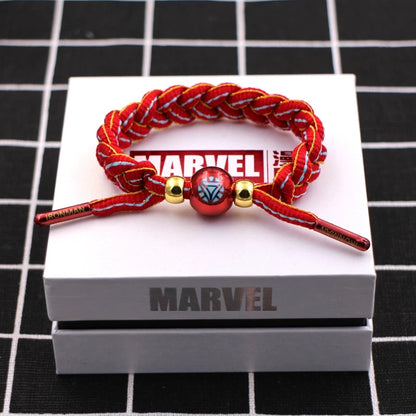 Marvel Avengers Spiderman Iron Man Captain America Thor Hulk Black Panther Venom Black Widow Doctor Strange Braided Bracelet Adjustable Woven Rope Charm Wristband Jewelry Gift For Men Women Fans