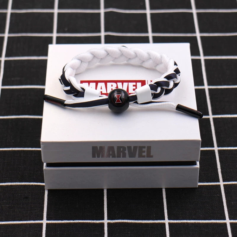Marvel Avengers Spiderman Iron Man Captain America Thor Hulk Black Panther Venom Black Widow Doctor Strange Braided Bracelet Adjustable Woven Rope Charm Wristband Jewelry Gift For Men Women Fans