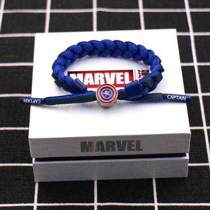 Marvel Avengers Spiderman Iron Man Captain America Thor Hulk Black Panther Venom Black Widow Doctor Strange Braided Bracelet Adjustable Woven Rope Charm Wristband Jewelry Gift For Men Women Fans