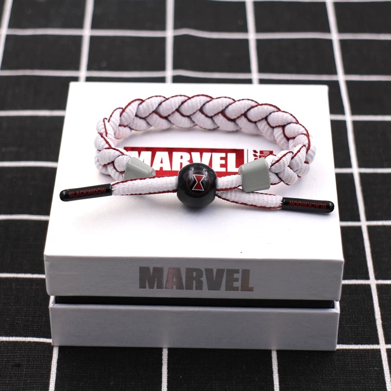 Marvel Avengers Spiderman Iron Man Captain America Thor Hulk Black Panther Venom Black Widow Doctor Strange Braided Bracelet Adjustable Woven Rope Charm Wristband Jewelry Gift For Men Women Fans