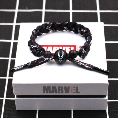 Marvel Avengers Spiderman Iron Man Captain America Thor Hulk Black Panther Venom Black Widow Doctor Strange Braided Bracelet Adjustable Woven Rope Charm Wristband Jewelry Gift For Men Women Fans