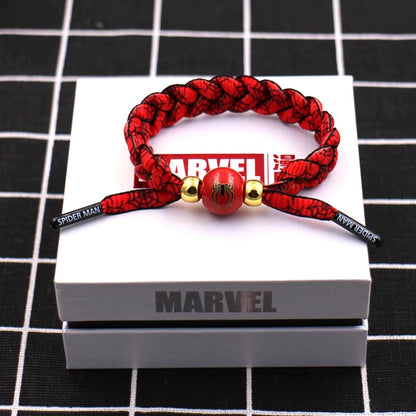 Marvel Avengers Spiderman Iron Man Captain America Thor Hulk Black Panther Venom Black Widow Doctor Strange Braided Bracelet Adjustable Woven Rope Charm Wristband Jewelry Gift For Men Women Fans
