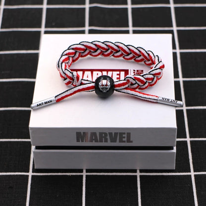 Marvel Avengers Spiderman Iron Man Captain America Thor Hulk Black Panther Venom Black Widow Doctor Strange Braided Bracelet Adjustable Woven Rope Charm Wristband Jewelry Gift For Men Women Fans